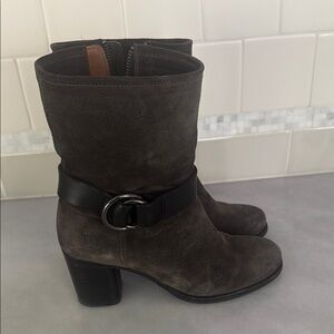Frye Black and Brown Ankle Boots